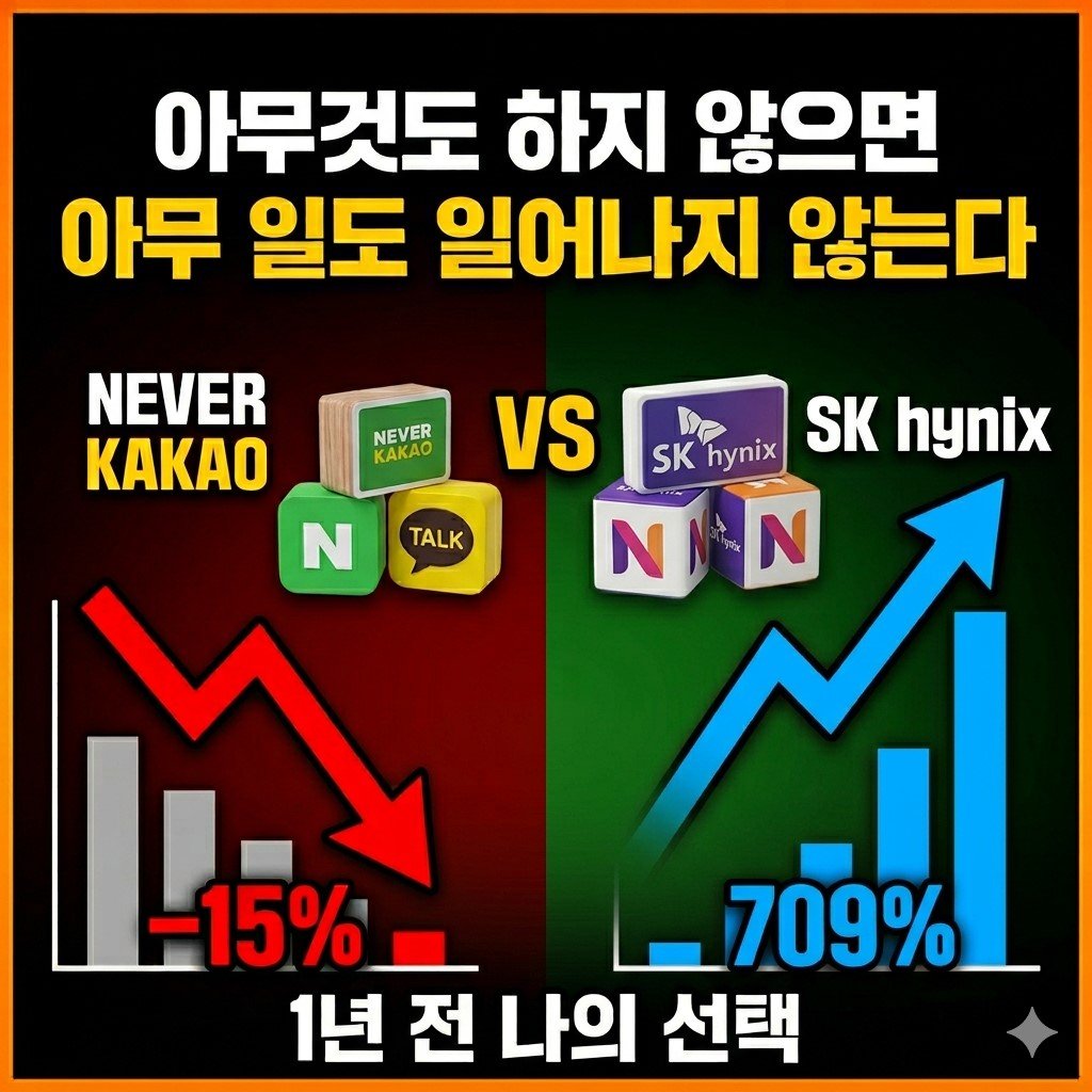 1년 전 선택에 따른 자산 격차